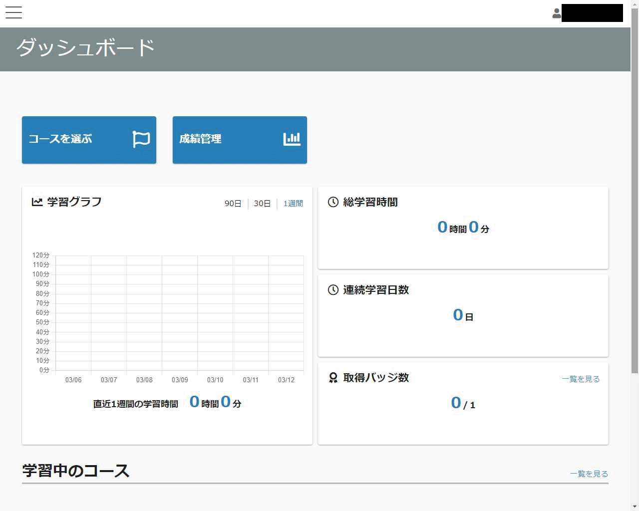 ダッシュボード画面